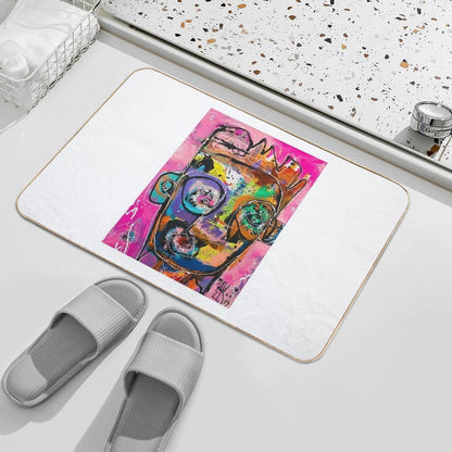 Neoexpressionism, Art Brut, Spontaneous Art, Black And Colors, Free Figuration  Repositionable Bath Mat