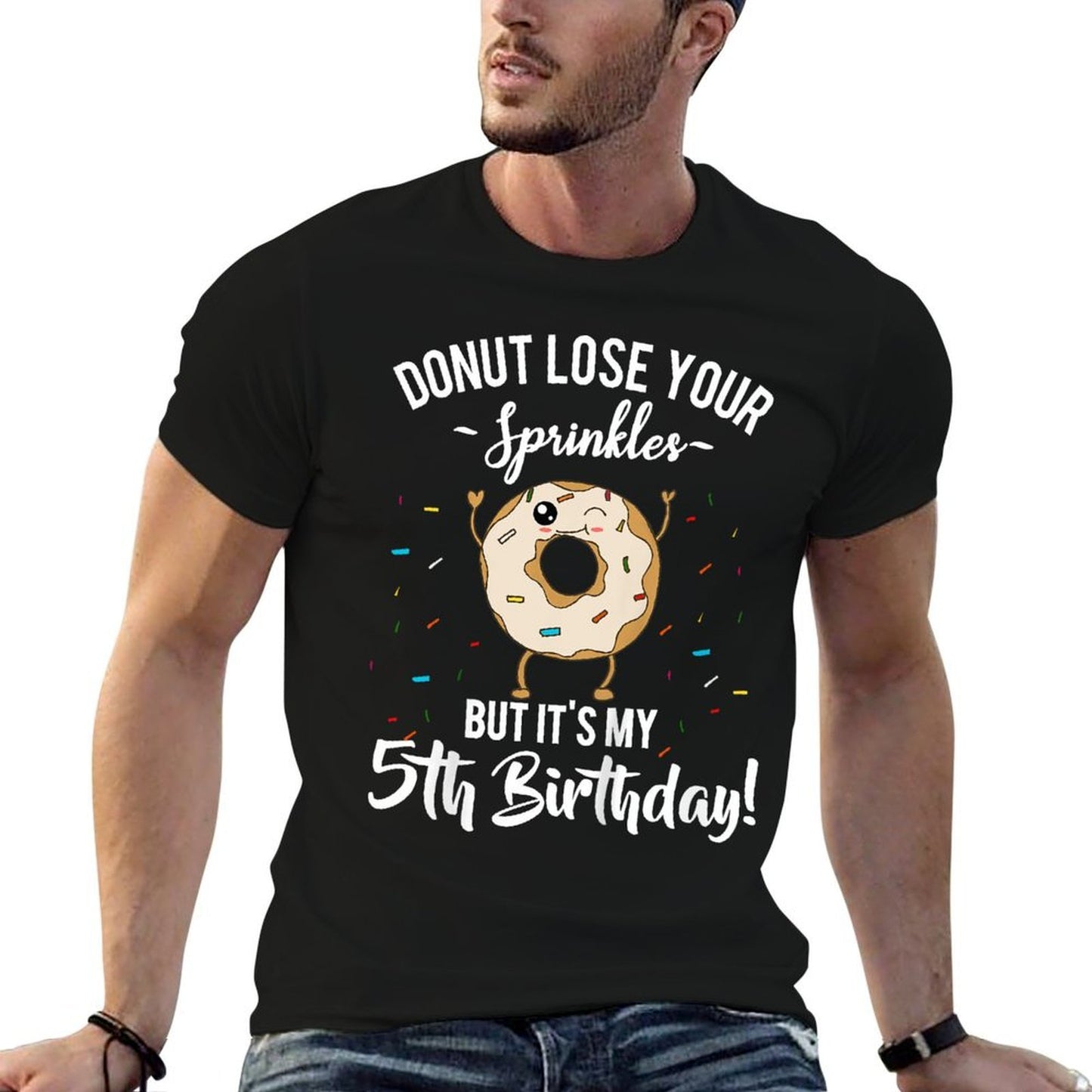 Kids Donut Lose Your Sprinkles Funny 5th Birthday Boys 5 Year Old  High-quality Stitching T-Shirt