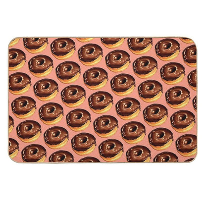Chocolate Donut Pattern - Pink  Easy To Clean Bath Mat