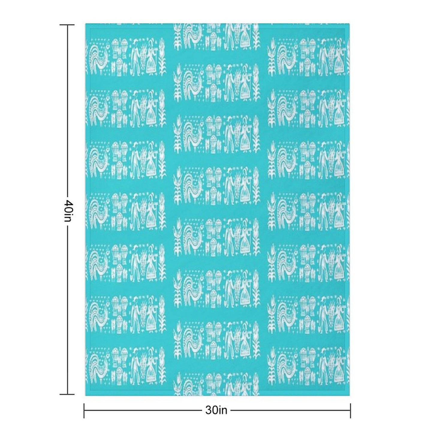 White Pyrex Amish Butterprint Pattern Travel-friendly Throw Blanket
