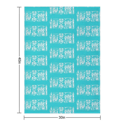 White Pyrex Amish Butterprint Pattern Travel-friendly Throw Blanket