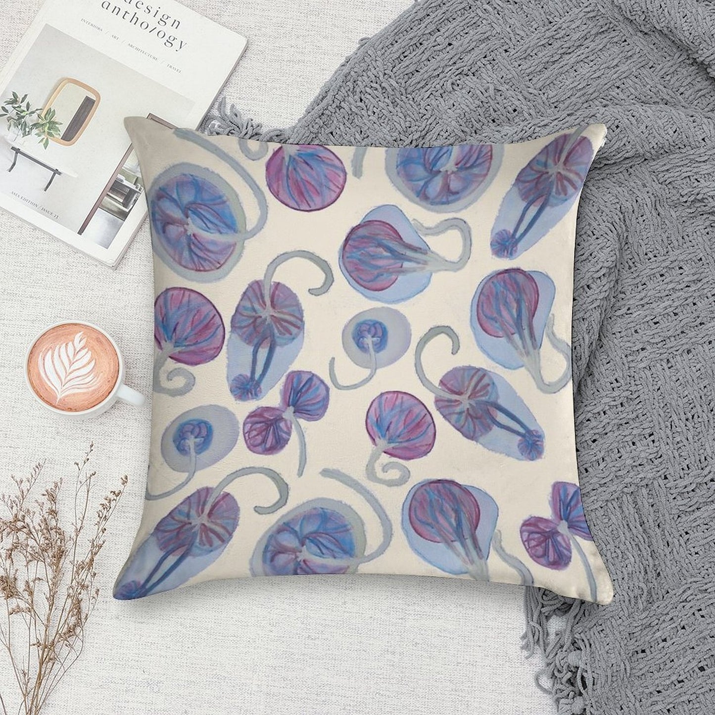 Funky Placenta Print Soft Multiple Sizes Throw Pillow