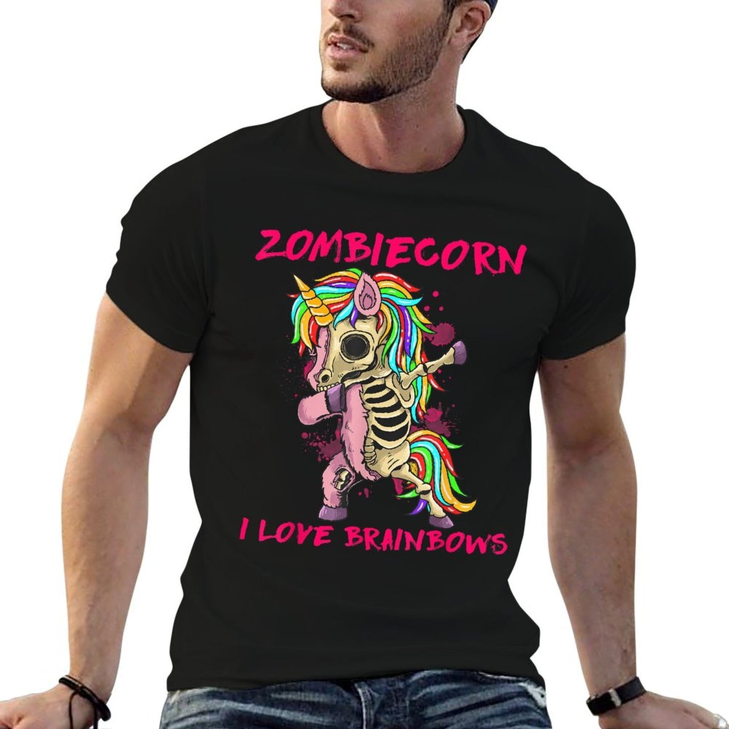 Zombiecorn I Love Brainbows Zombie Halloween Unicorn Lovers  Quick-drying T-Shirt