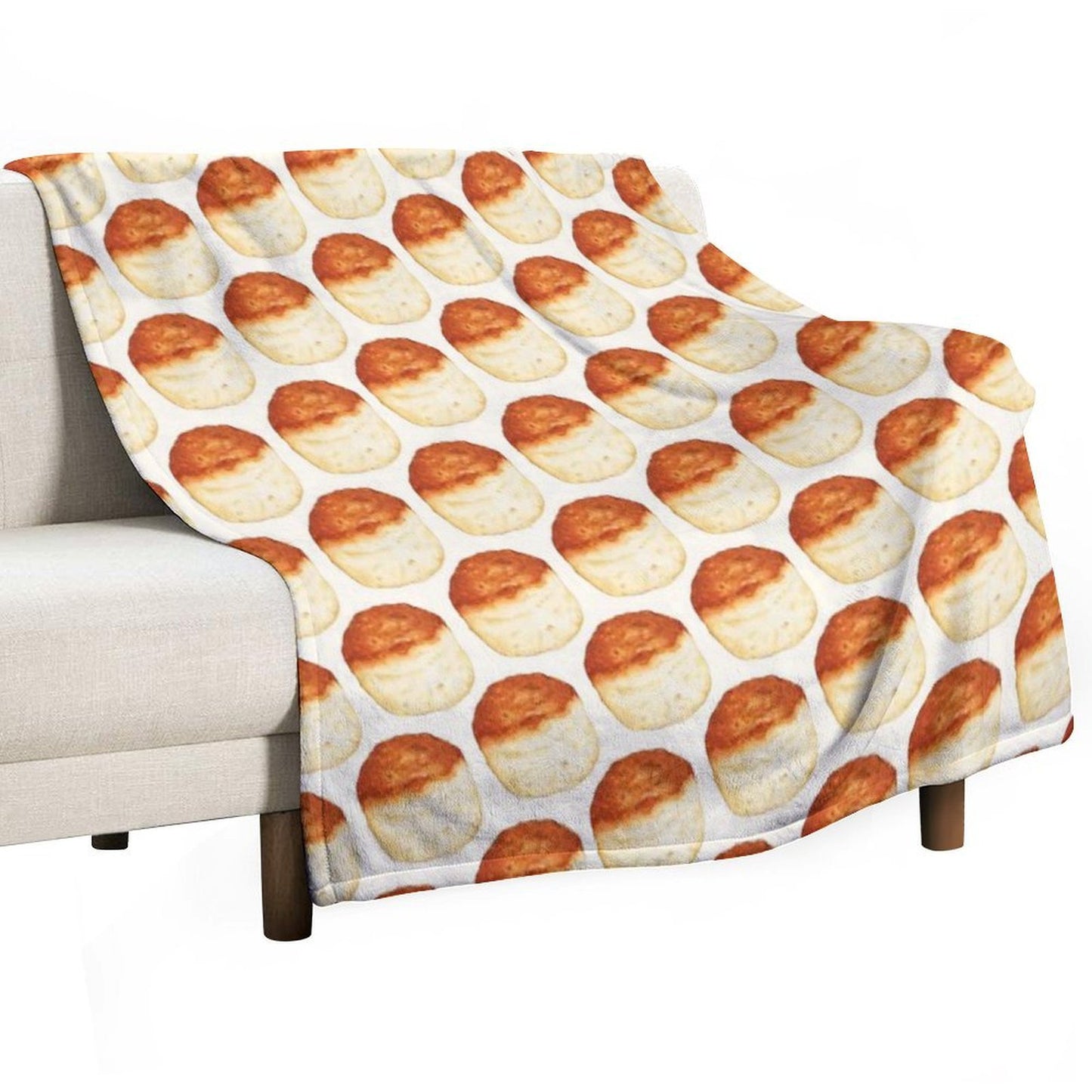 Biscuit Pattern - White Lightweight Throw Blanket