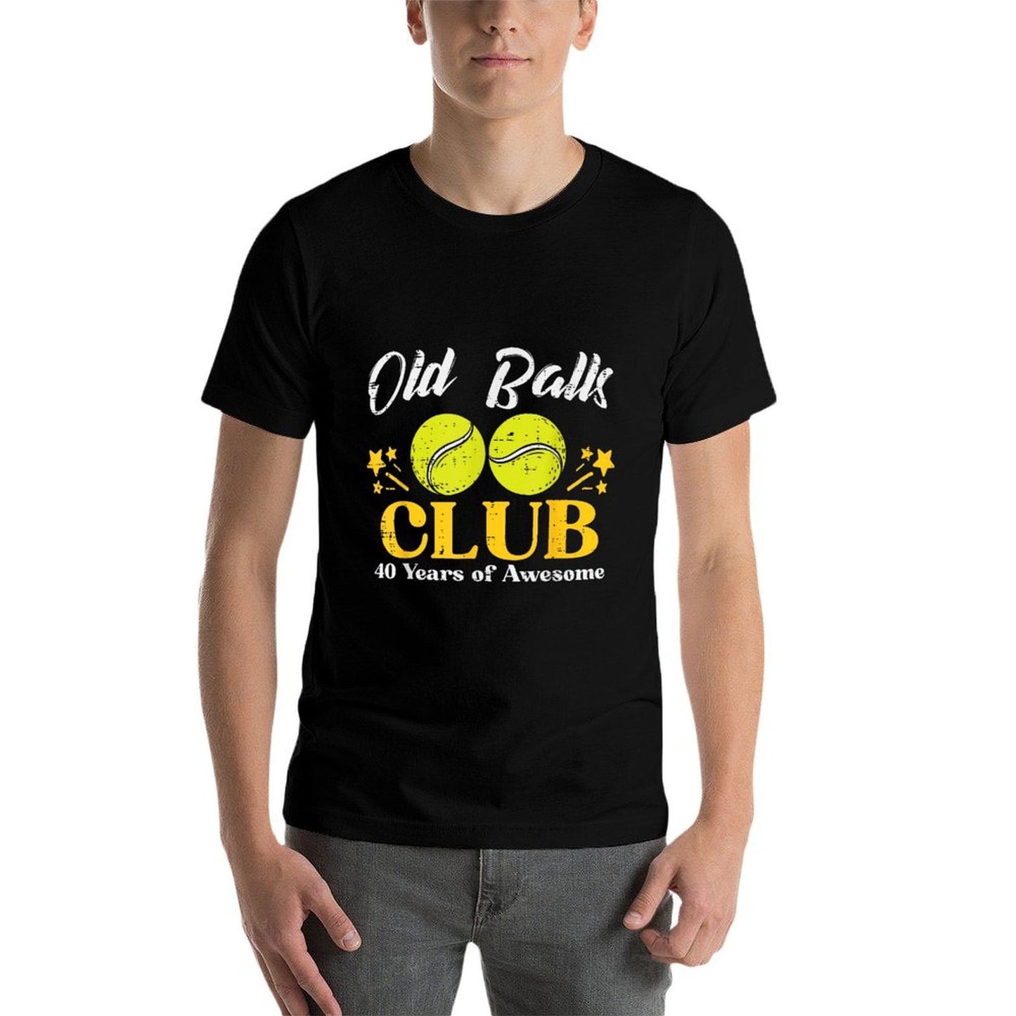 Old Balls Club Tennis 40 Years Awesome 40th Birthday Men  Affordable Price T-Shirt