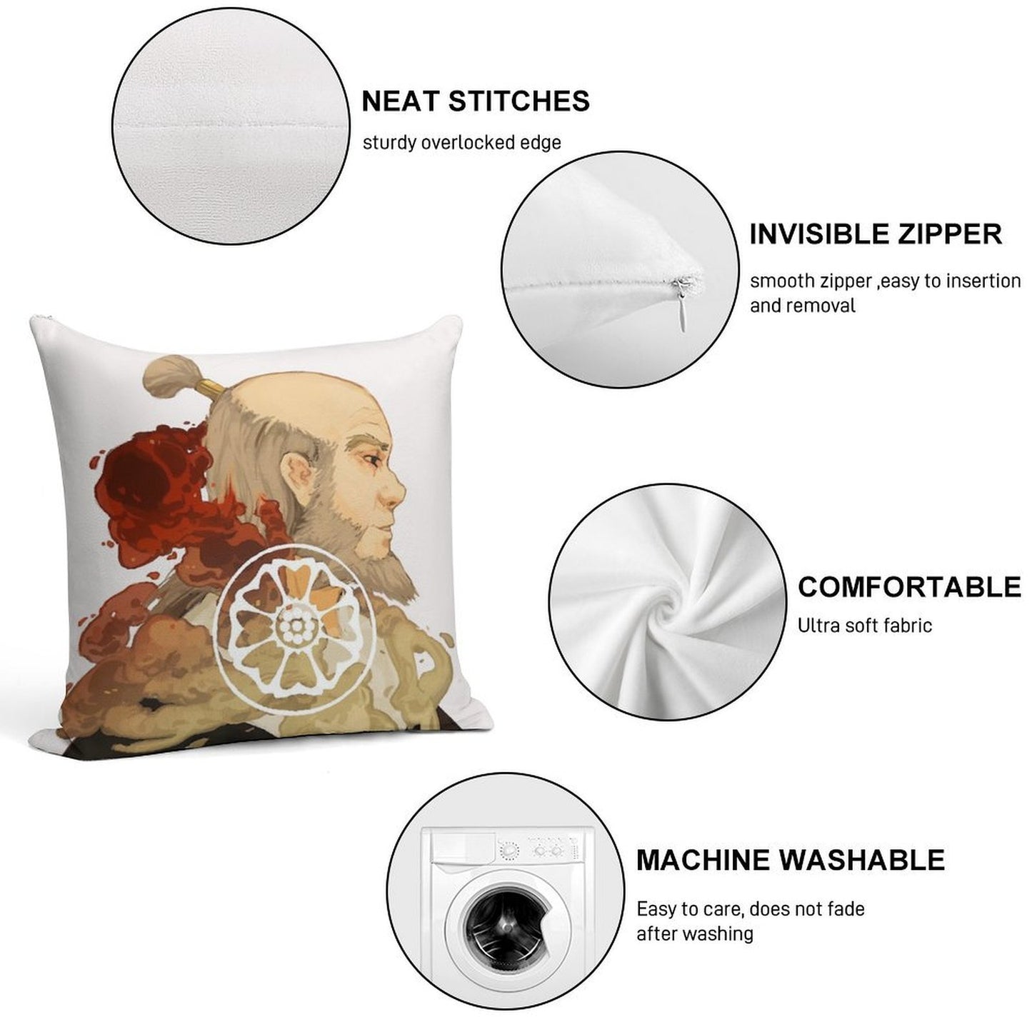 Iroh Soft Durable Construction Throw Pillow