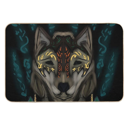 Totemic Wolf  Dirt-Trapping Bath Mat