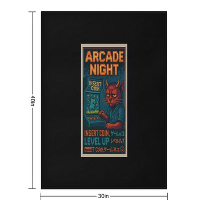 Arcade Night Leveling Up in Silence Quick-dry Throw Blanket