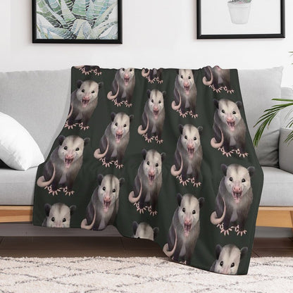 Happy Possum Eco-conscious Throw Blanket
