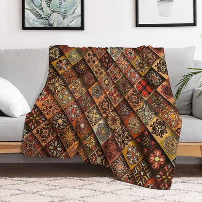 Boho Aesthetic #11 Bohemian Pattern Illustration Premium Design Comfort Throw Blanket