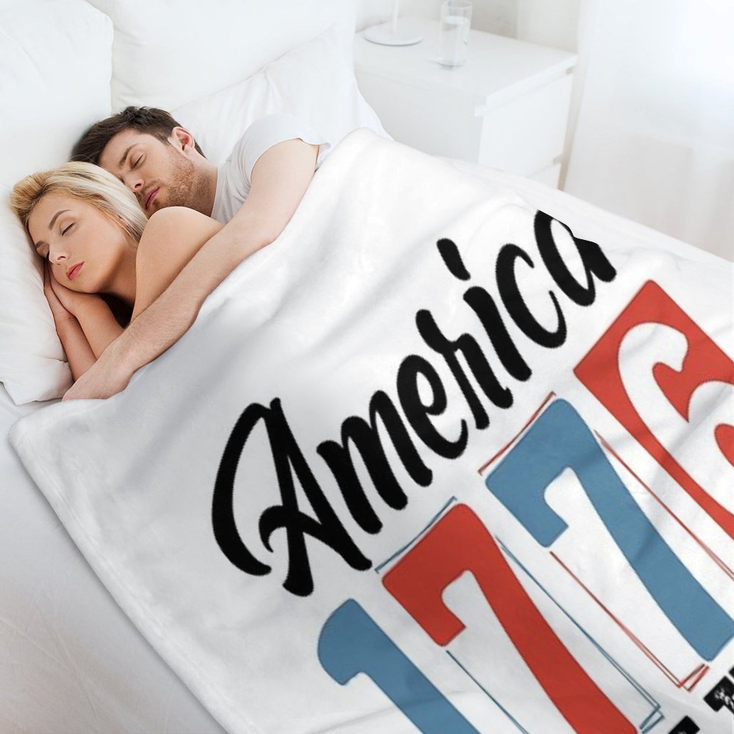 1776 American Independence Vintage Numbers Shirt Versatility Throw Blanket