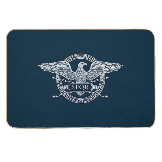 SPQR Roman Empire Eagle Emblem - Vintage White  Odorless Bath Mat