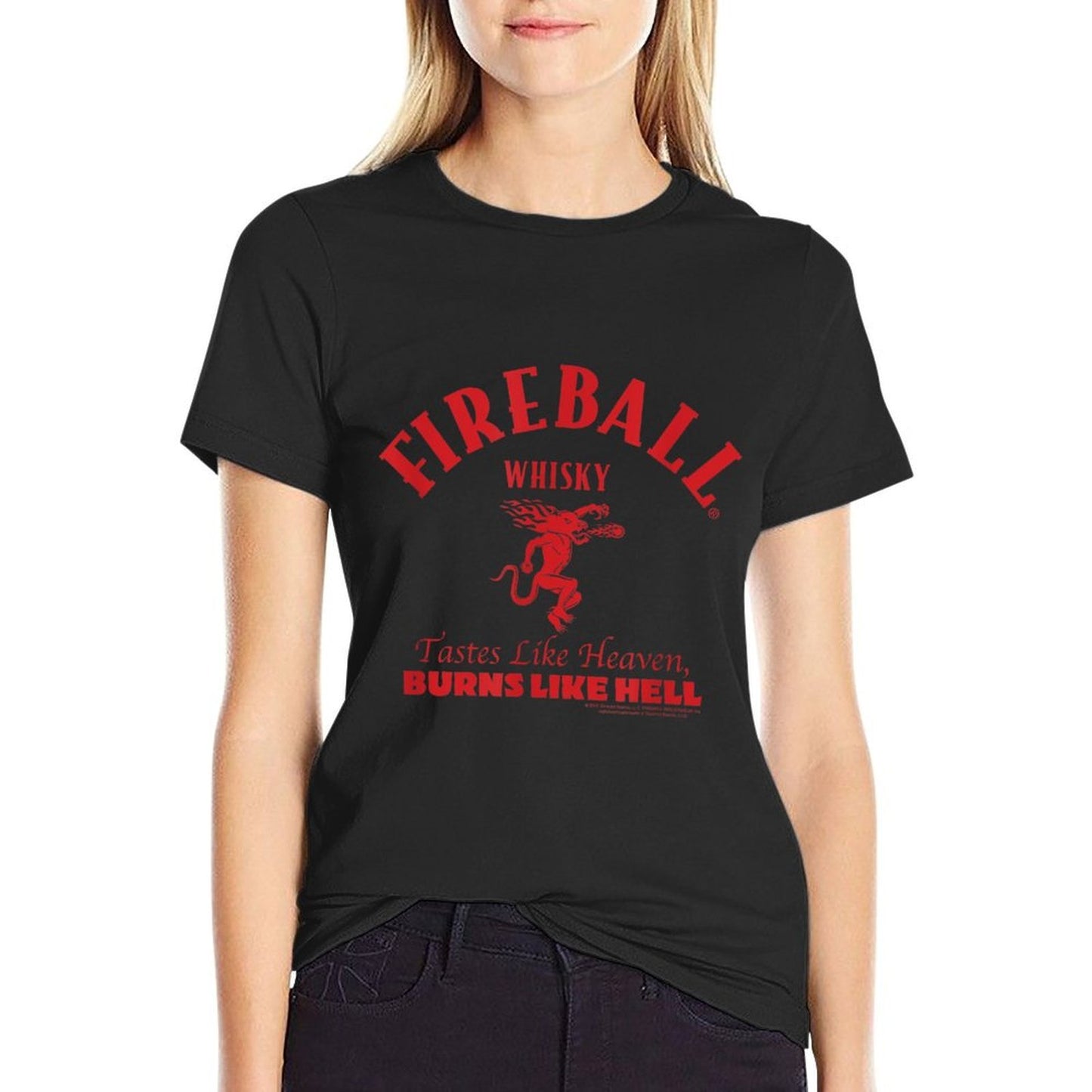 Fireball Cinnamon Whisky Tastes Like Heaven Burns Like Hell  Classic T-Shirt