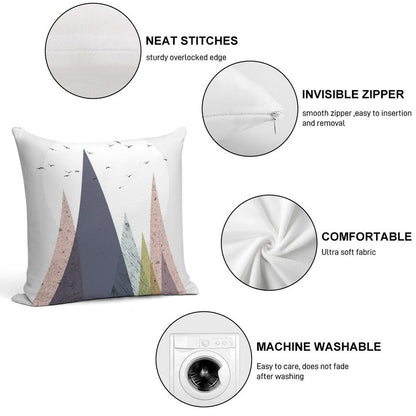 Mid-Century Scandinavian Mountains Soft Ultra-Soft Texture Throw Pillow