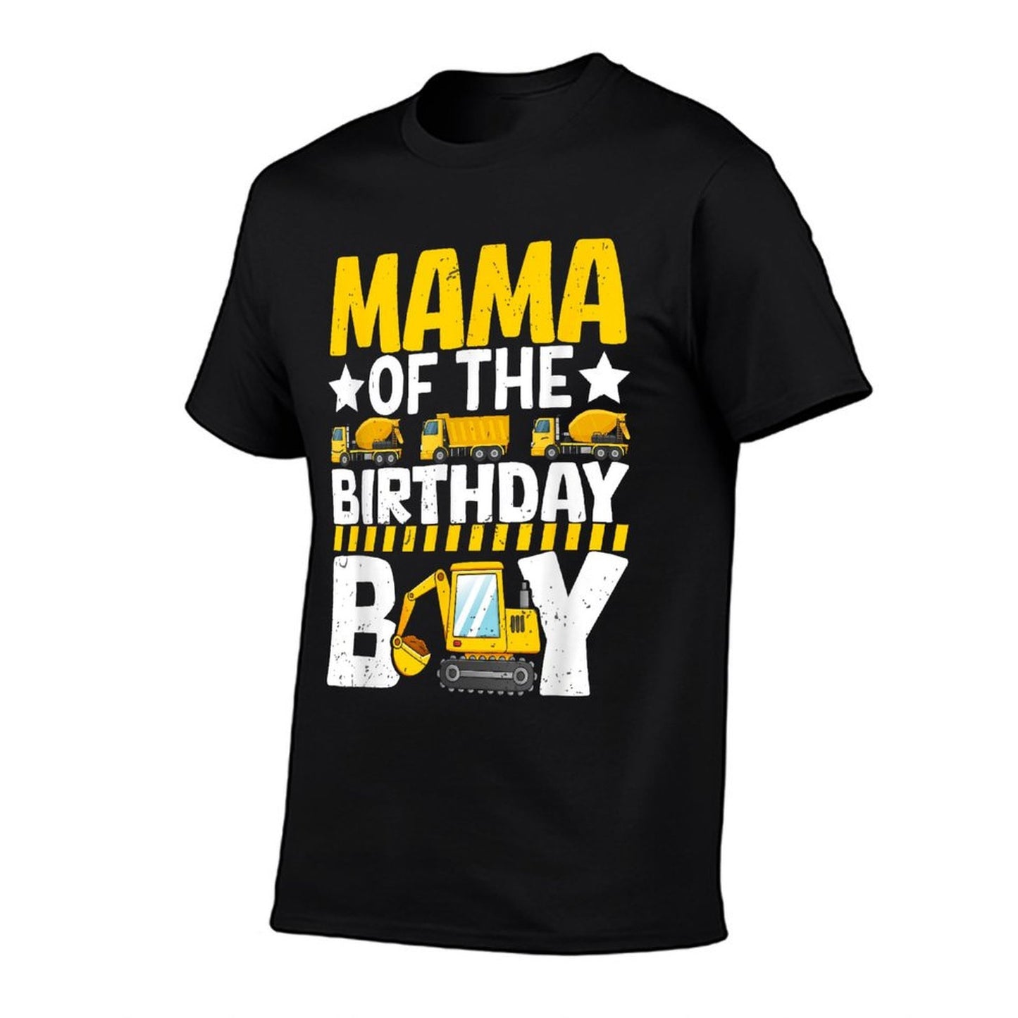 Mom Of The Birthday Boy Construction Theme Party Matching  Heathered Texture T-Shirt