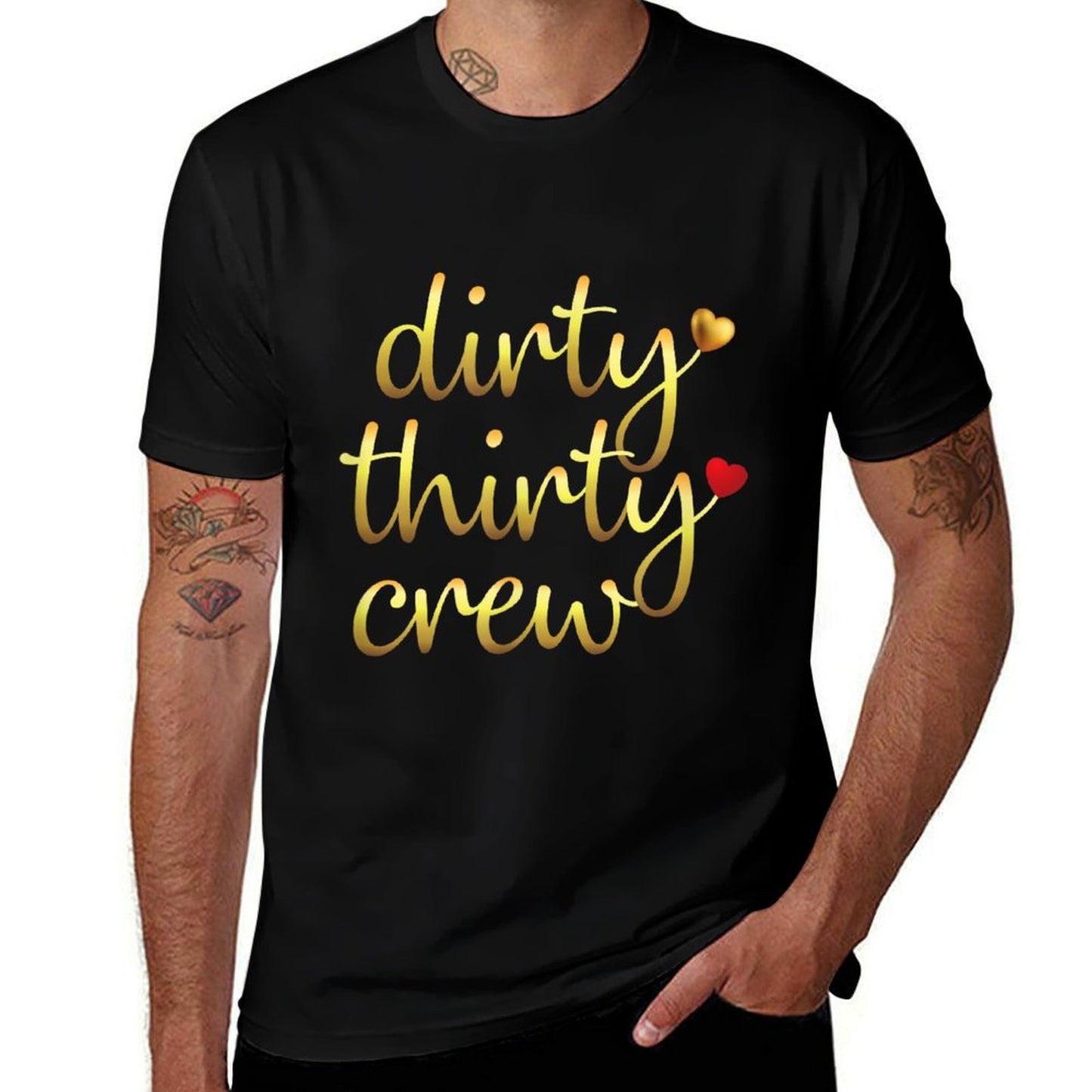30 Birthday Dirty Thirty Crew  Oversized Silhouette T-Shirt