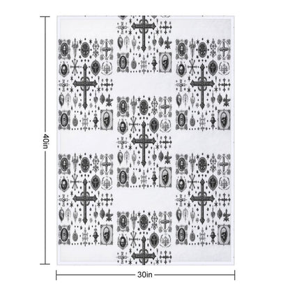 Wickedly Simple Unleash Dark Icons - Sinister Line Art for The Bold Sustainable Throw Blanket