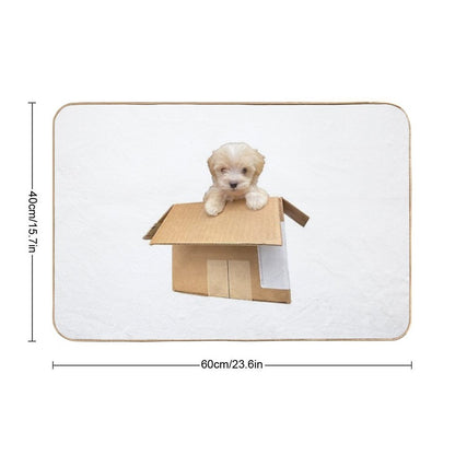 Cute Maltipoo Puppy in A Box  Easy Maintenance Bath Mat