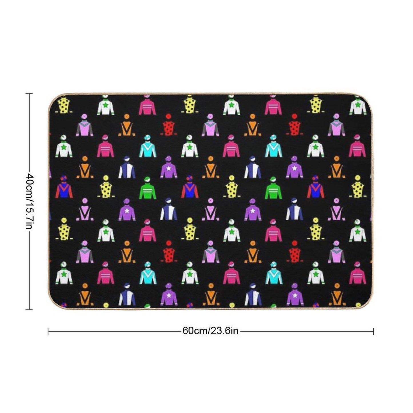 Horse Racing Jockey Silks  Easy To Clean Bath Mat