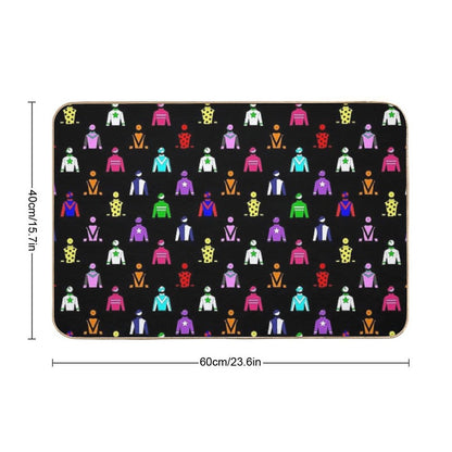 Horse Racing Jockey Silks  Easy To Clean Bath Mat