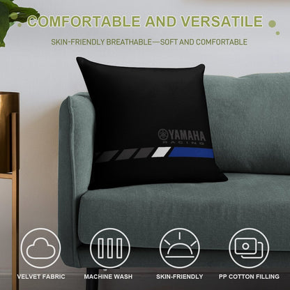 YAMAHA Blue Soft Reinforced Edging Throw Pillow