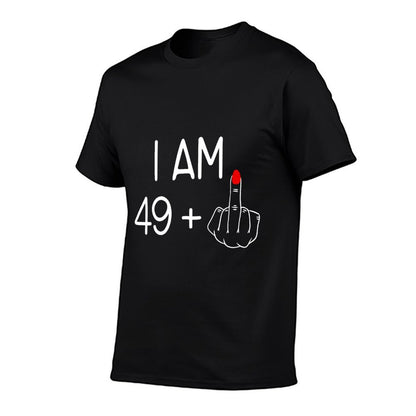 Womens I Am 49 Plus 1 Middle Finger for 50th Birthday Women  Lightweight T-Shirt