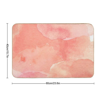 Peach Watercolor Painted Clouds  Anti-Trip Bath Mat