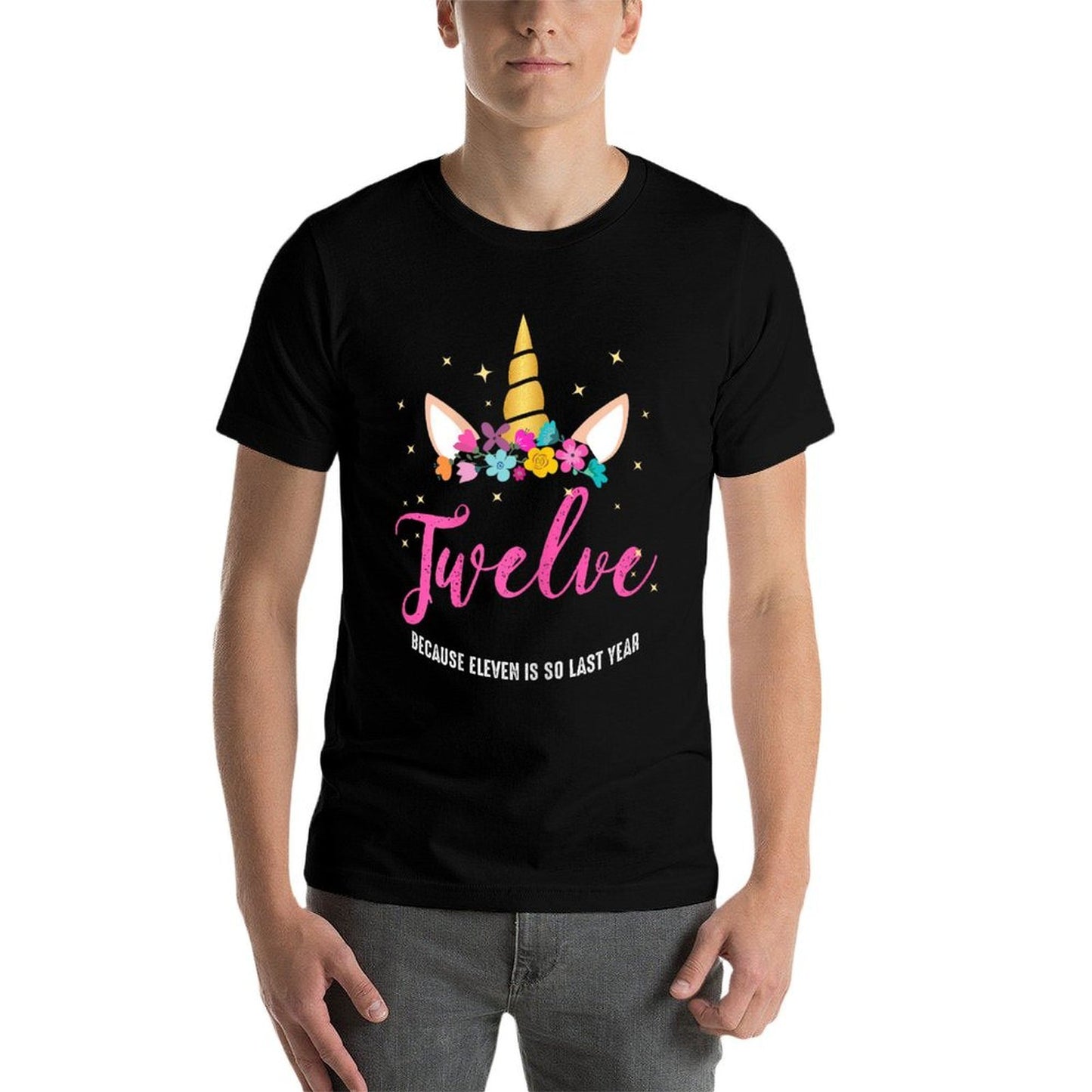 12 Years Old Birthday Girl Gifts Unicorn 12th Birthday  Oversized Silhouette T-Shirt