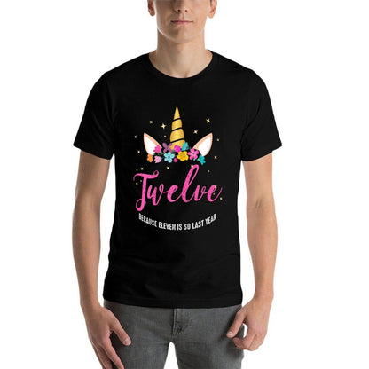 12 Years Old Birthday Girl Gifts Unicorn 12th Birthday  Oversized Silhouette T-Shirt