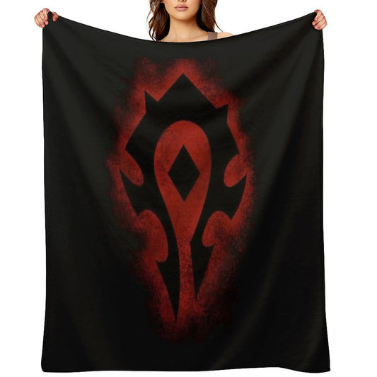 Red Horde Logo Plush Throw Blanket