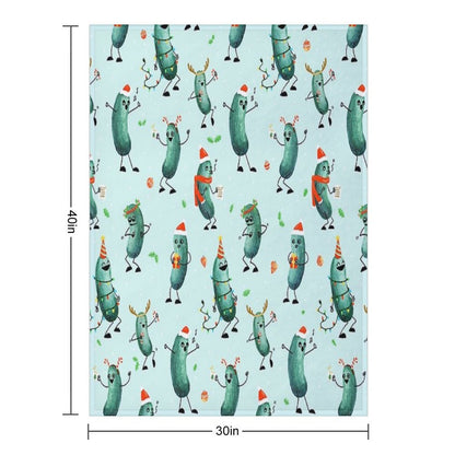 Holiday Pickle Party! Quick-dry Throw Blanket