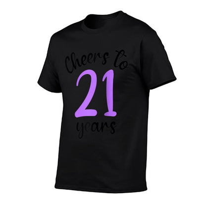21st Birthday Cheers To 21 Years Purple 21st Birthday Raglan Baseball  Trendy Pattern T-Shirt