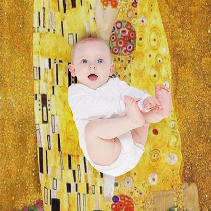 KLIMT THE  KISS Velvety-soft Throw Blanket