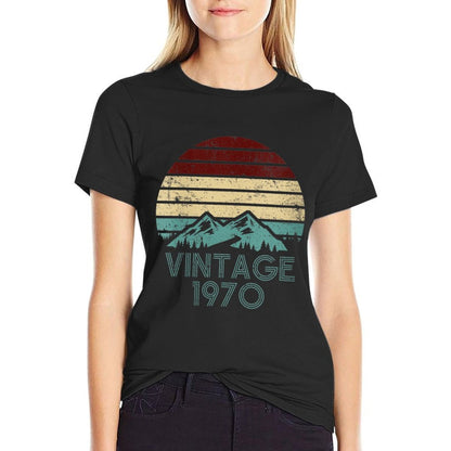 Womens 50th Birthday 1970 Vintage Retro Classic  Slim-fit Cut T-Shirt
