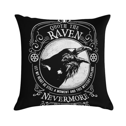 Nevermore - Quoth The Raven - The Raven by Edgar Allen Poe Soft Easy Maintenance Throw Pillow