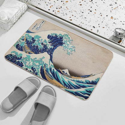The Great Wave, Vintage Japanese Art  Rapid-Drying Bath Mat