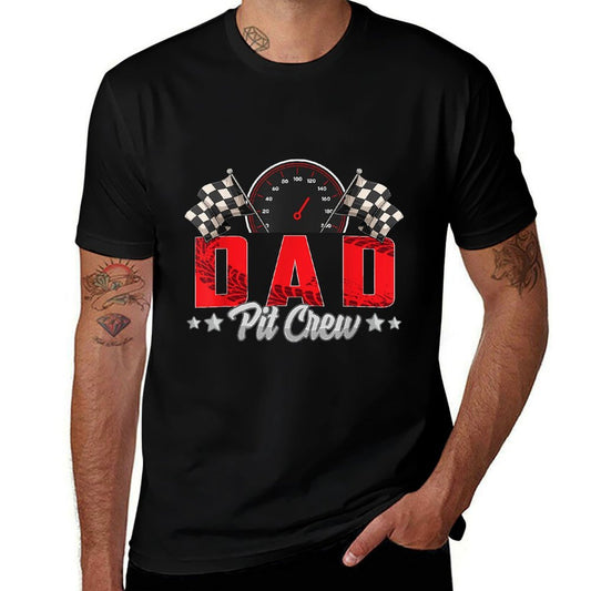 Race Car Birthday Party Racing Family Dad Pit Crew  Rolled Sleeves T-Shirt