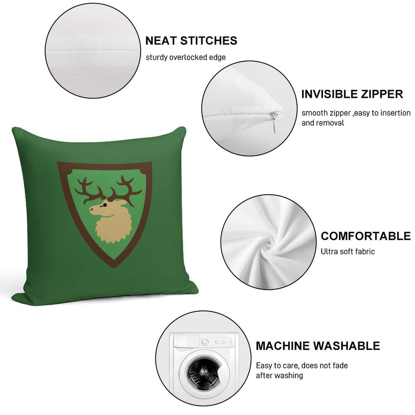 Forestmen Soft Fade-Resistant Throw Pillow