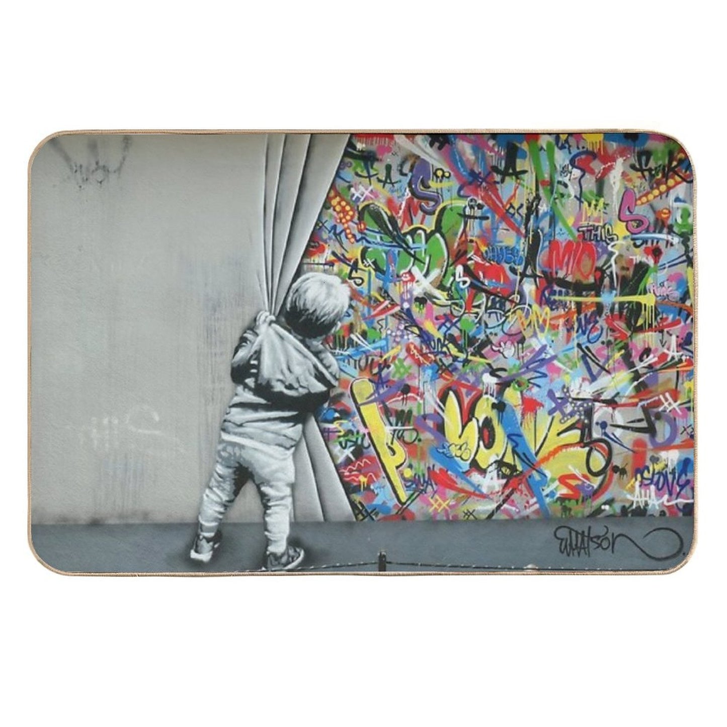 Behind The Curtain - Martin Whatson (Wynwood Walls Edition)  Miami  Anti-Trip Bath Mat