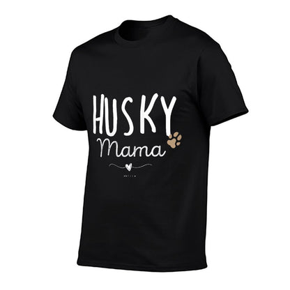 Husky Mama, Husky Mom Gifts Dog Lover Siberian Husky Mom Paw  Easy-care T-Shirt