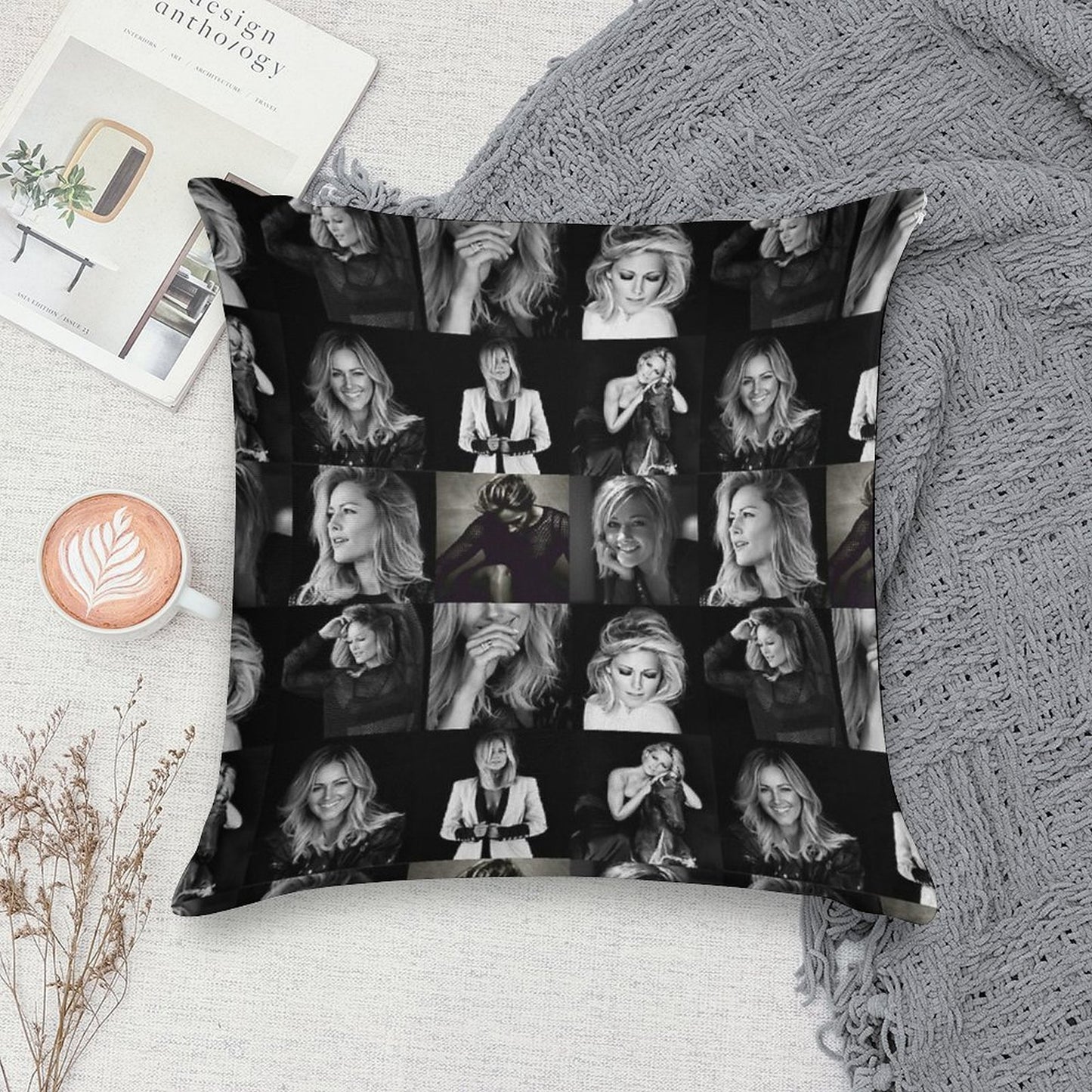 Helene Fischer Collage Soft Decorative Cover Throw Pillow