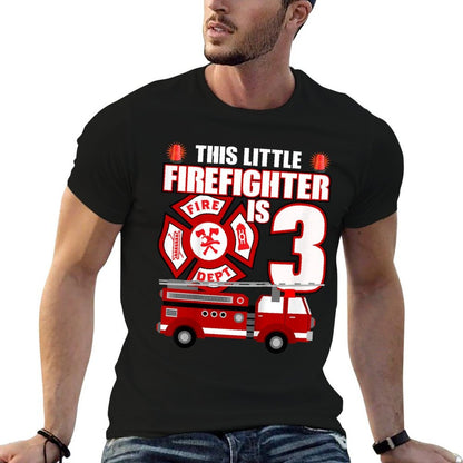 3 Year Old Firefighter Birthday Party Fire Truck 3rd Gift  Stretchy T-Shirt