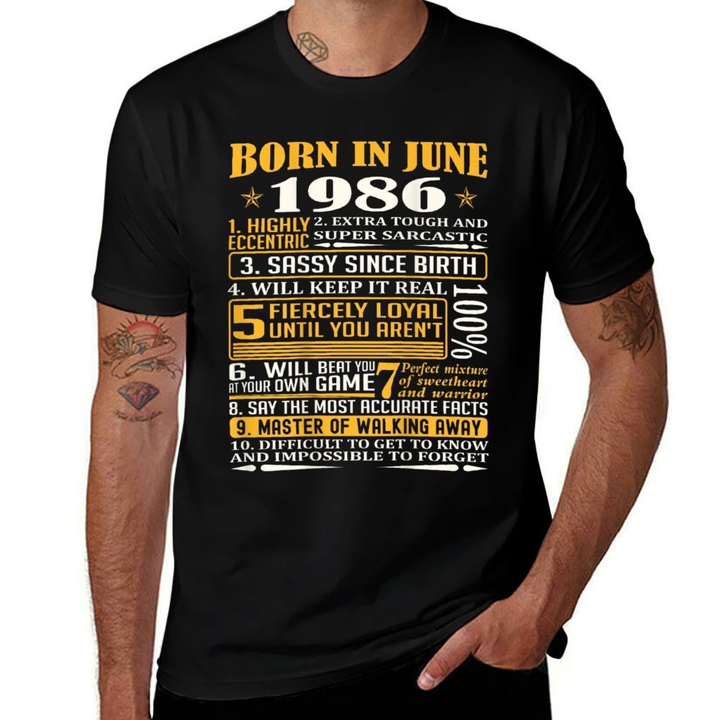 Best Facts Born in June 1986 35th Birthday Shirts Comfortable T-Shirt