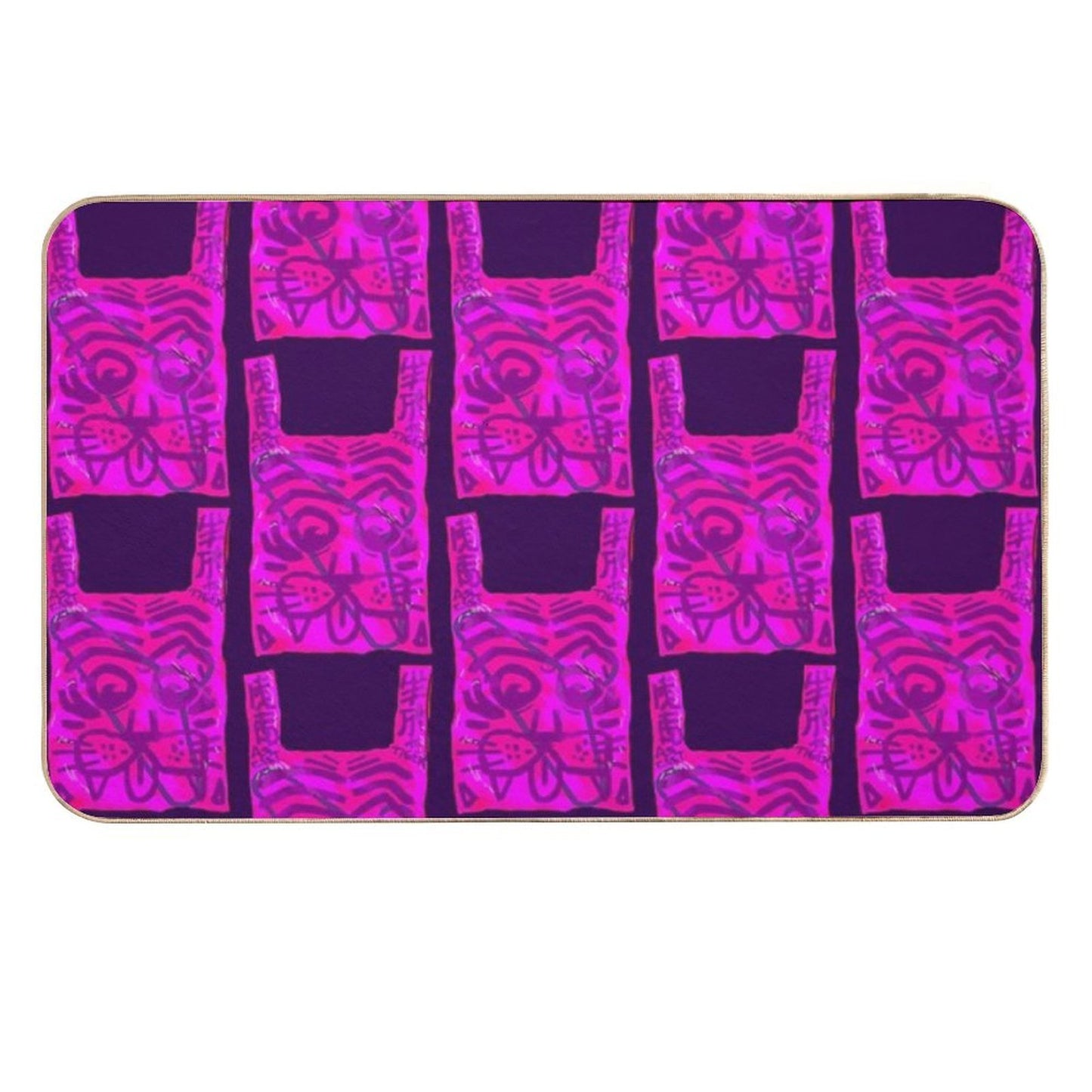 Pink Designer Plastic Bag  Fade-Resistant Bath Mat