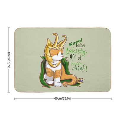 Kneel Before Lokitty! (chibi Version)  Toxin-Free Bath Mat