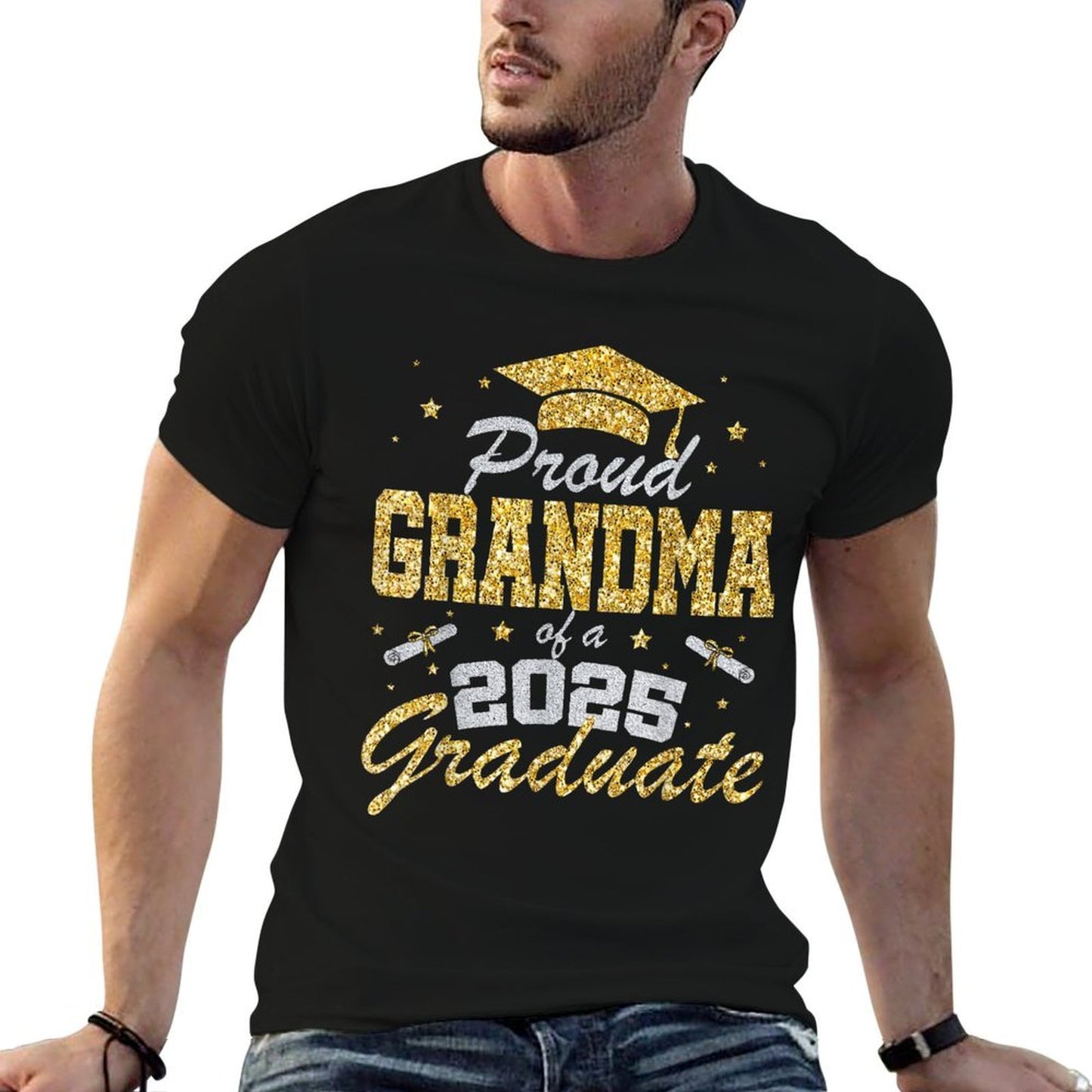 Proud Grandma of A 2025 Graduate Senior Class of 2025 Grad  Wrinkle-resistant T-Shirt