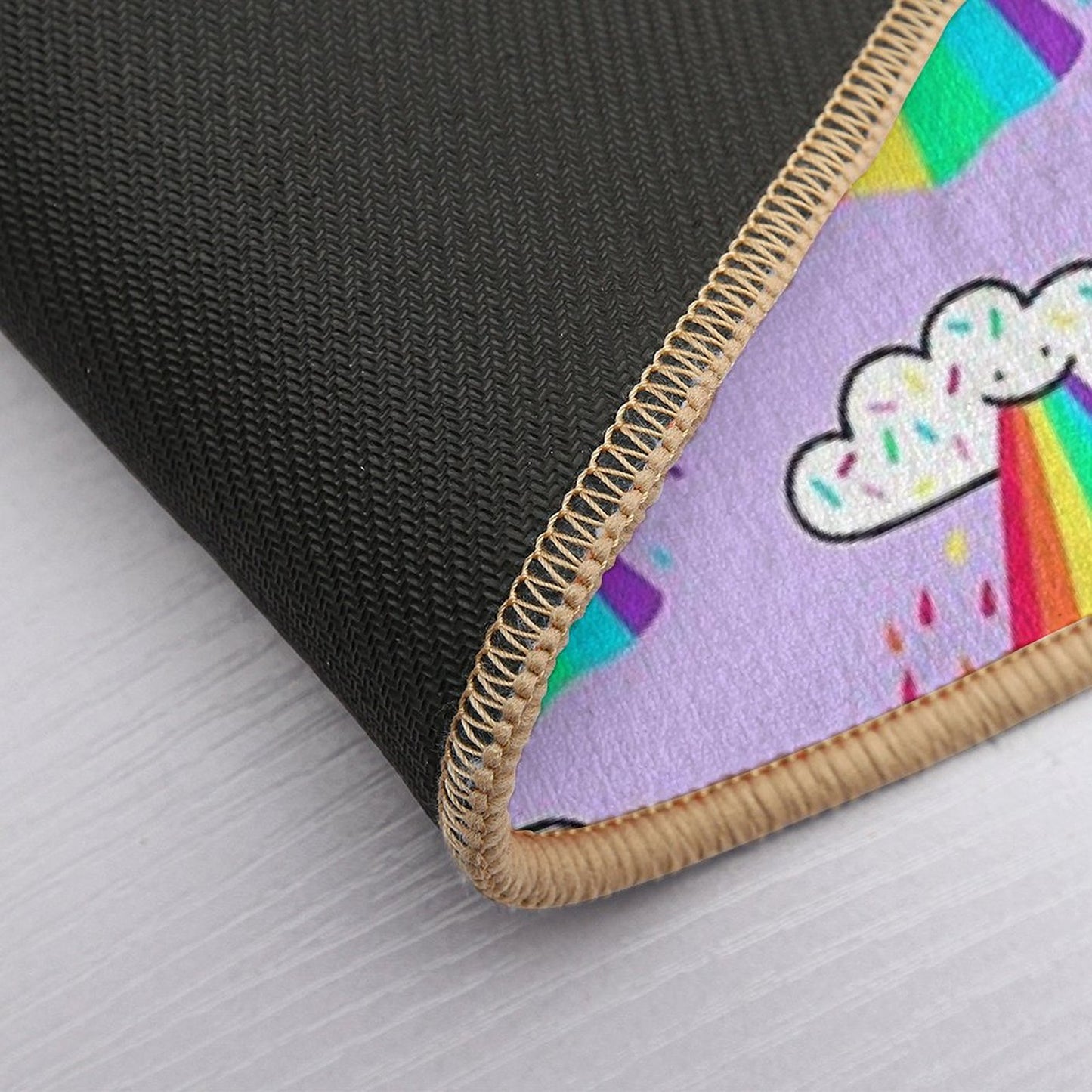 Rainbow Blast Cute Happy Rainbow  Easy Maintenance Bath Mat