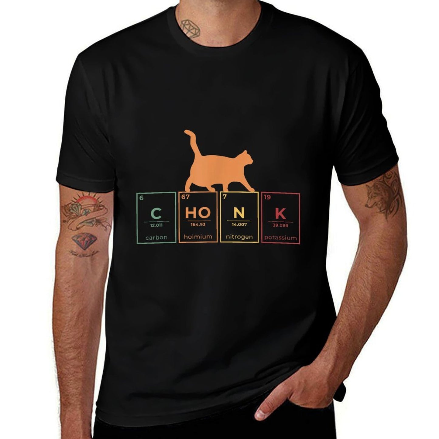 Fat Cat Chonk Scale Chonky Meme Cat Gift for Men Women  Heathered Texture T-Shirt
