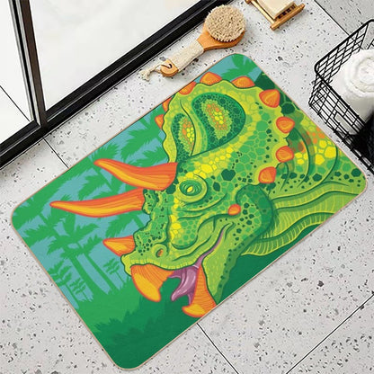 Triceratops (lime) Durable Bath Mat