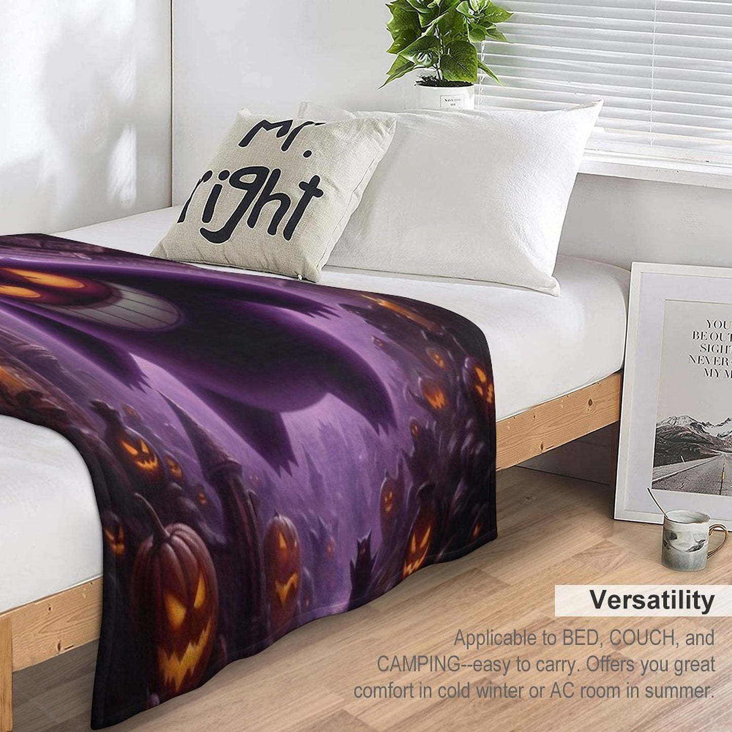 Purple Ghost Multi-functional Throw Blanket